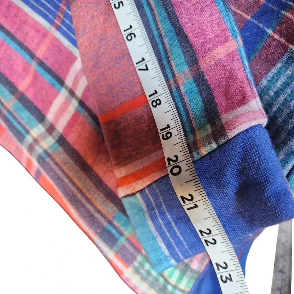 Polo Ralph Lauren Multi-Plaid Pullover Hoodie Youth XL 16 Bright Colors Girl New